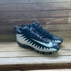 Mens Nike Alpha Fastflex Cleat Silver Black Size 11.5W